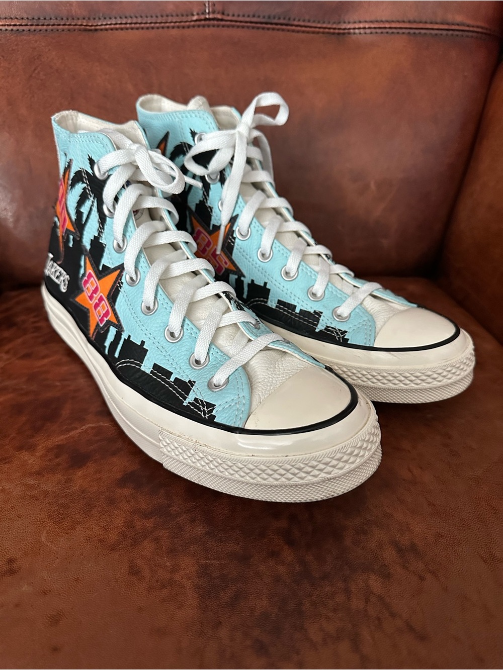 Converse x Chinatown Market Chuck 70 High Top Lakers Championship Sneakers
